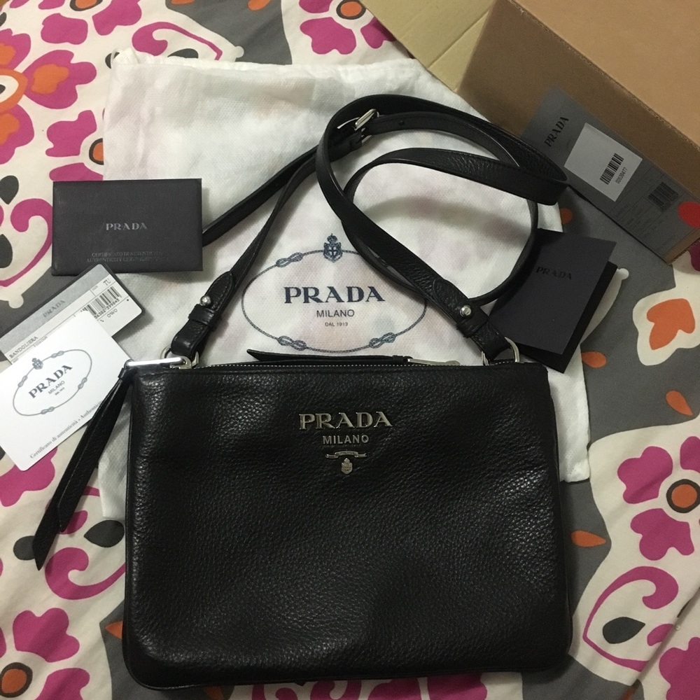 Prada Vitello Phenix Crossbody Bag